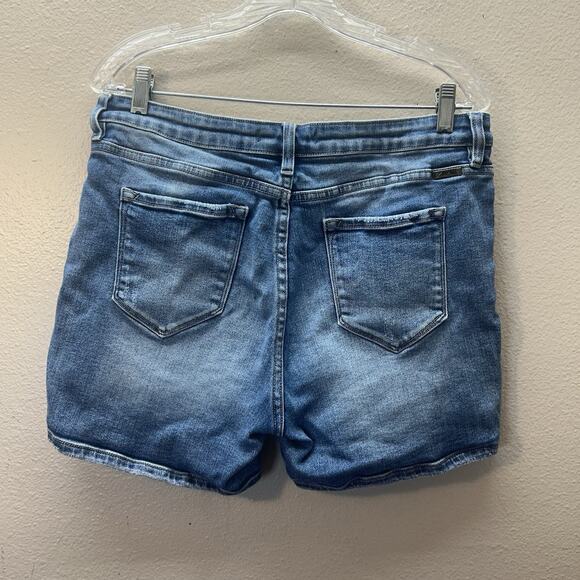 Kancan High Rise Button Fly 4” Inseam Shorts Denim Medium Wash Stretch - Picture 5 of 6